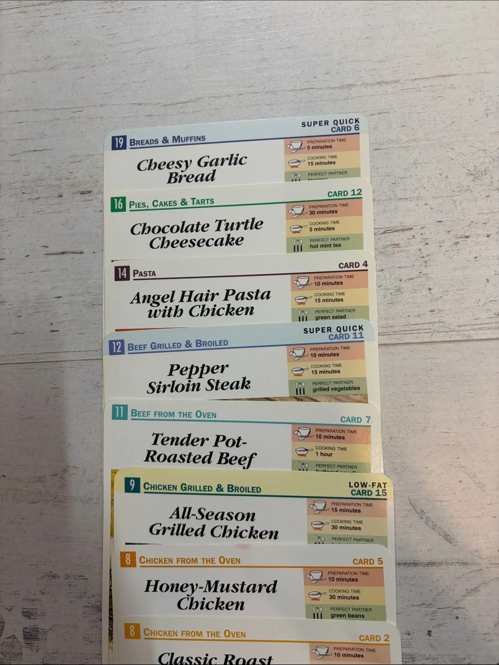 Easy Everyday Cooking Vintage Recipe Cards Set of 9